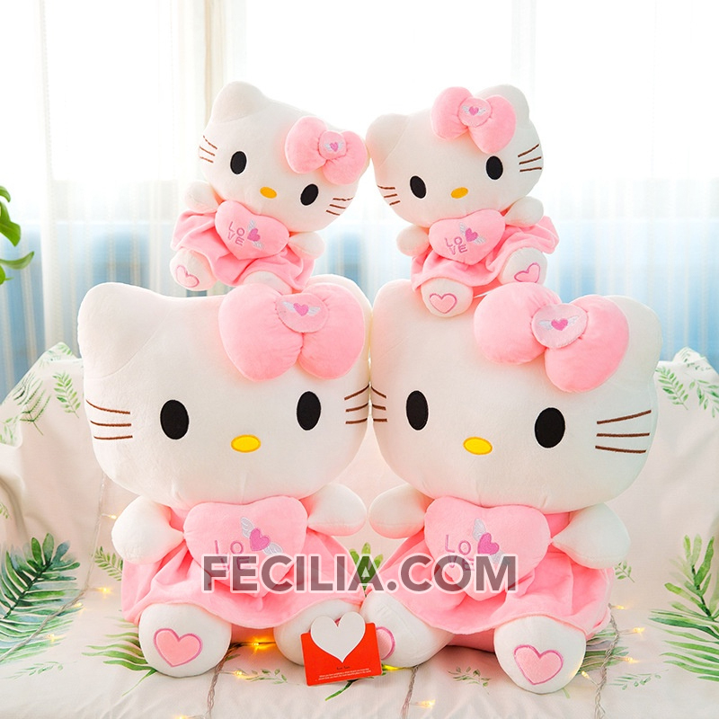 Gấu bông Cao Cấp Mèo Hello Kitty khổng lồ đáng yêu, Thú Nhồi Bông Hình Mèo Hello Kitty MA752