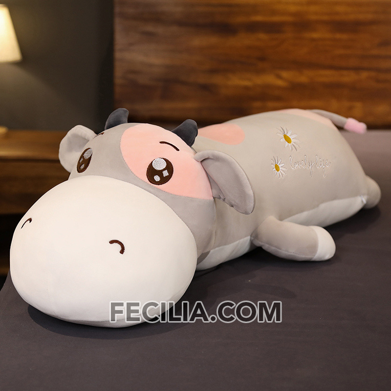 Gấu bông dài hình con Trâu, thú bông hình con trâu khổng lồ dễ thương MA732