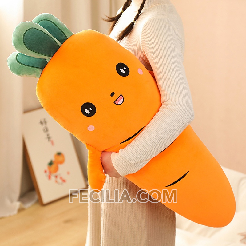 Gấu bông hình củ cà rốt với 3 màu trắng, đỏ, cam 50cm, 90cm Cute cho bé MA650