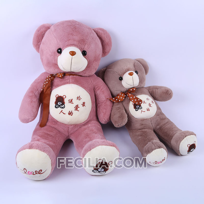Gấu bông Teddy Hồng Nâu Cute 30cm, 55cm, 80cm, 1m Miniso mềm mịn MA704
