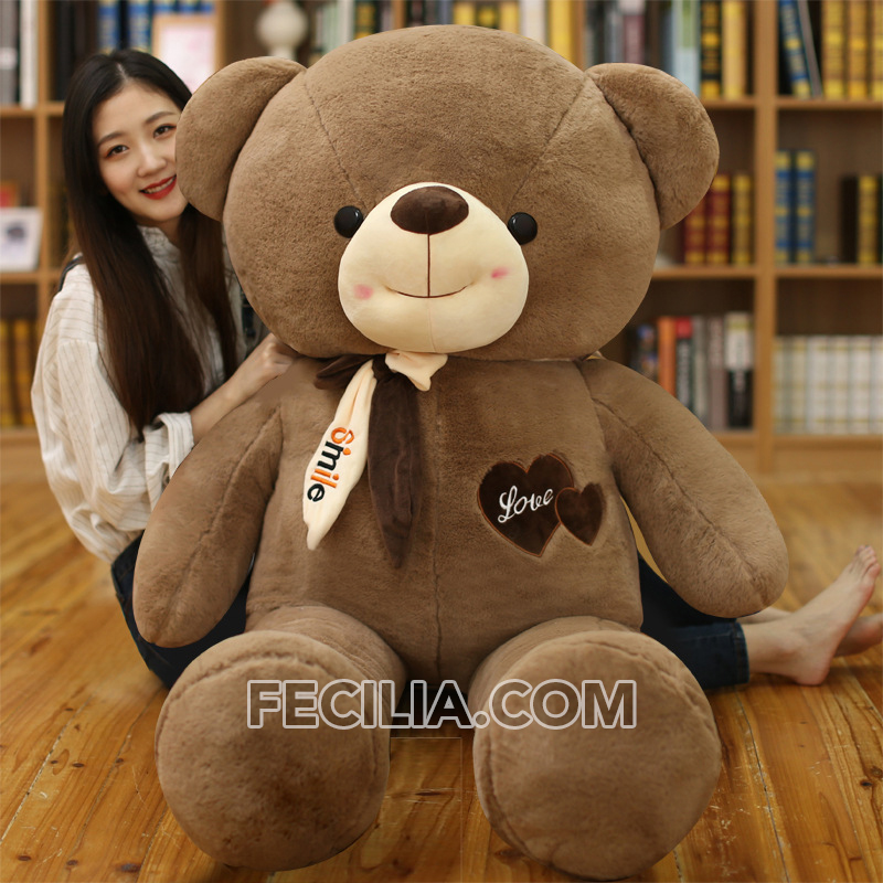 Gấu bông Teddy khổng lồ Nâu, Trắng, Hồng Love 40cm, 60cm, 80cm, 1m, 1m2, 1m4, 1m6,1m8 MA703