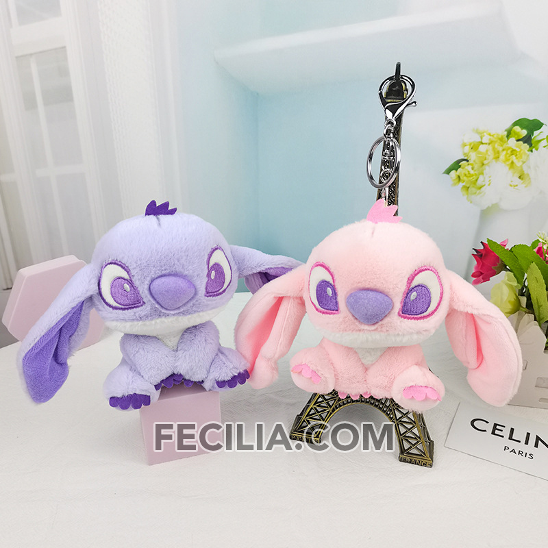 Móc khóa gấu bông Stitch Cute bằng vải bông quà tặng làm móc khóa xe máy, móc khóa ô tô MK552