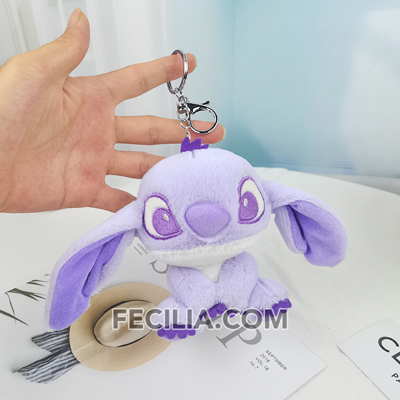 Móc khóa gấu bông Stitch Cute bằng vải bông quà tặng làm móc khóa xe máy, móc khóa ô tô MK552