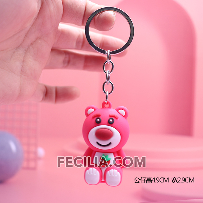 Móc khóa Gấu Dâu nhỏ xinh dễ thương dùng để tặng và làm móc khóa xe máy MK573