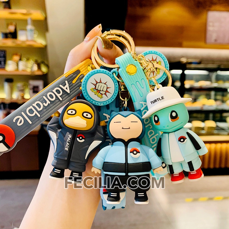 Móc khóa Pokemon bằng nhựa cao su mềm Cute, Móc khóa Anime Pokemon MK547