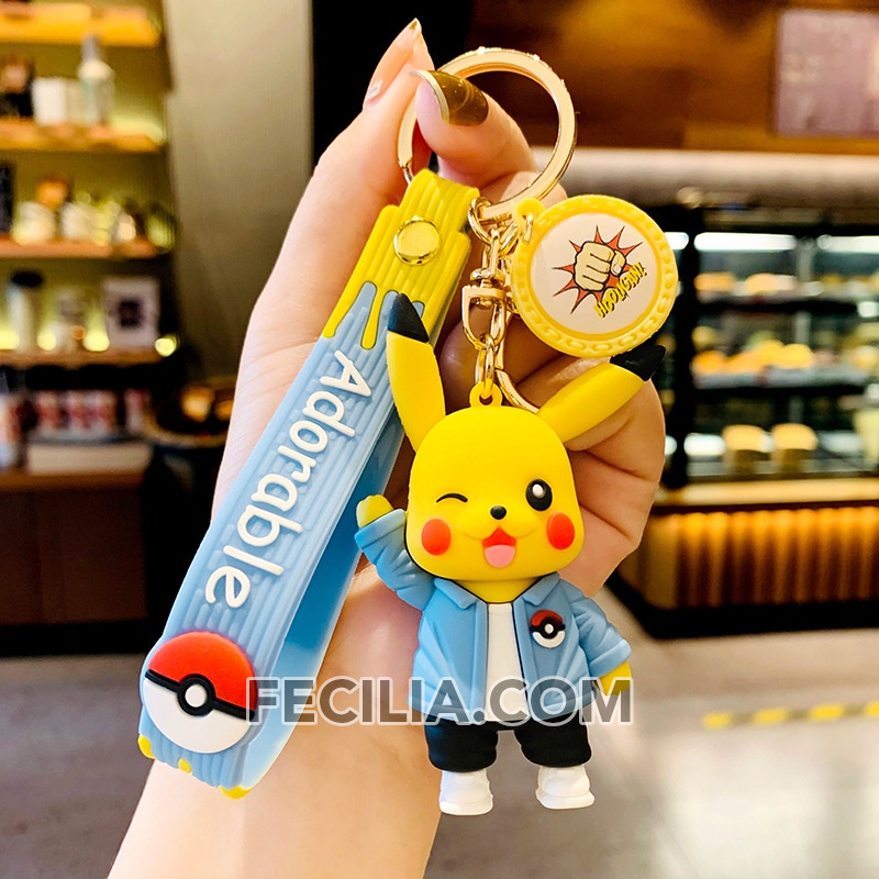 Móc khóa Pokemon bằng nhựa cao su mềm Cute, Móc khóa Anime Pokemon MK547