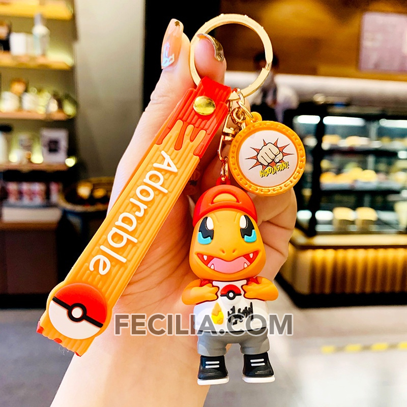 Móc khóa Pokemon bằng nhựa cao su mềm Cute, Móc khóa Anime Pokemon MK547