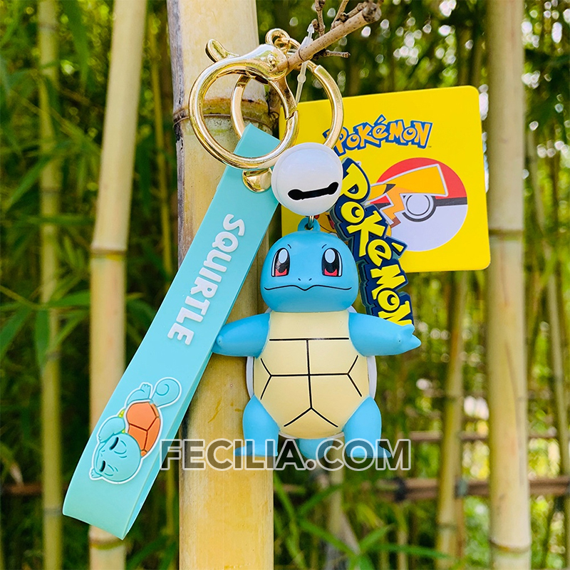 Móc khóa Pokemon Pikachu, Squirtle, Psyduck, Bulbasaur đẹp Cute, có vòng làm bằng inox trang trí móc khóa xe máy, móc khóa ô tô MK544