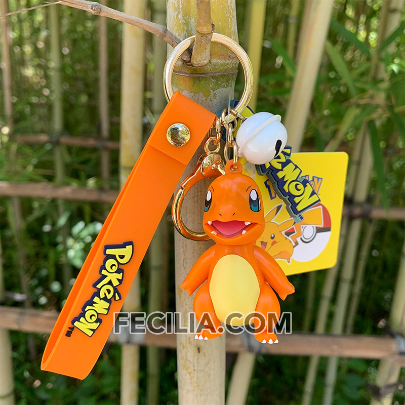 Móc khóa Pokemon Pikachu, Squirtle, Psyduck, Bulbasaur đẹp Cute, có vòng làm bằng inox trang trí móc khóa xe máy, móc khóa ô tô MK544