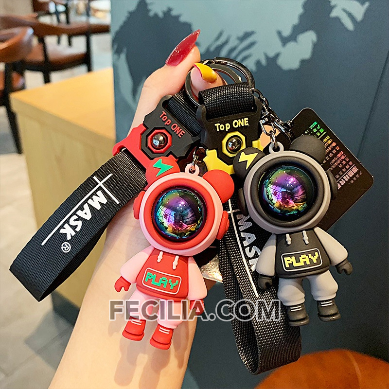 Móc khóa xe máy Cute, Móc khóa Phi hành gia, móc làm bằng Inox MK533