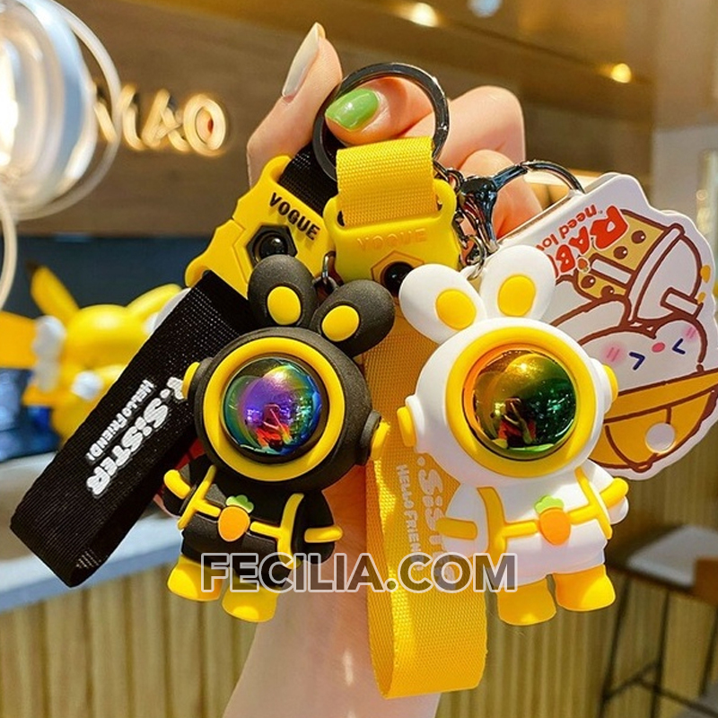 Móc khóa xe máy Cute, Móc khóa Phi hành gia, móc làm bằng Inox MK533