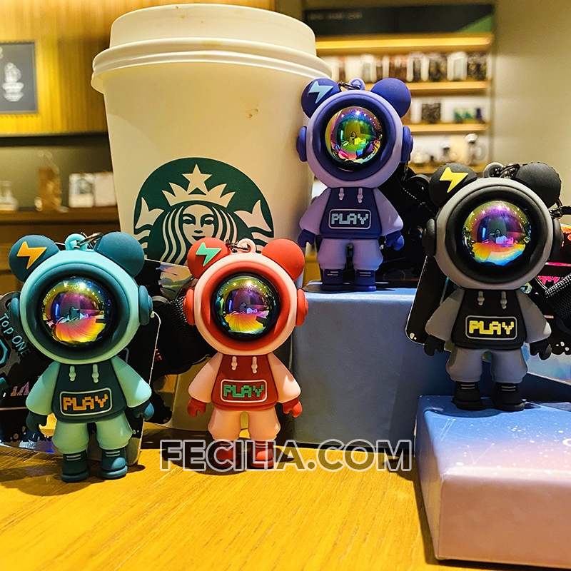 Móc khóa xe máy Cute, Móc khóa Phi hành gia, móc làm bằng Inox MK533