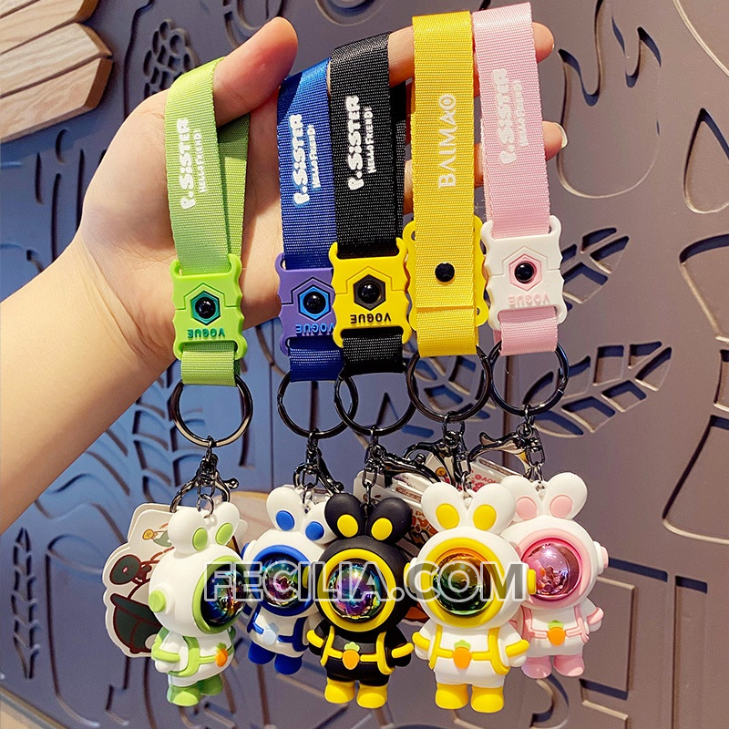 Móc khóa xe máy Cute, Móc khóa Phi hành gia, móc làm bằng Inox MK533