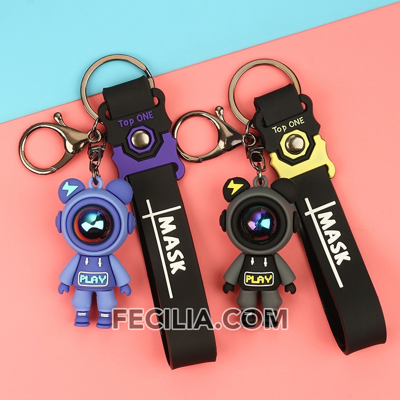 Móc khóa xe máy Cute, Móc khóa Phi hành gia, móc làm bằng Inox MK533