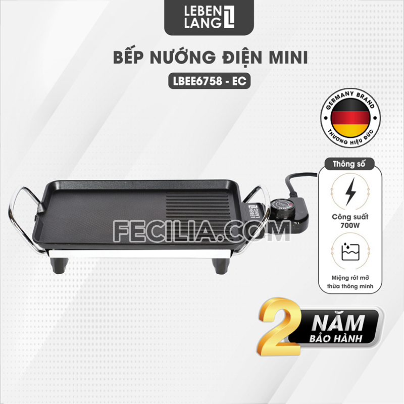 Bếp nướng điện không khói mini Lebenlang LBEE6758-EC