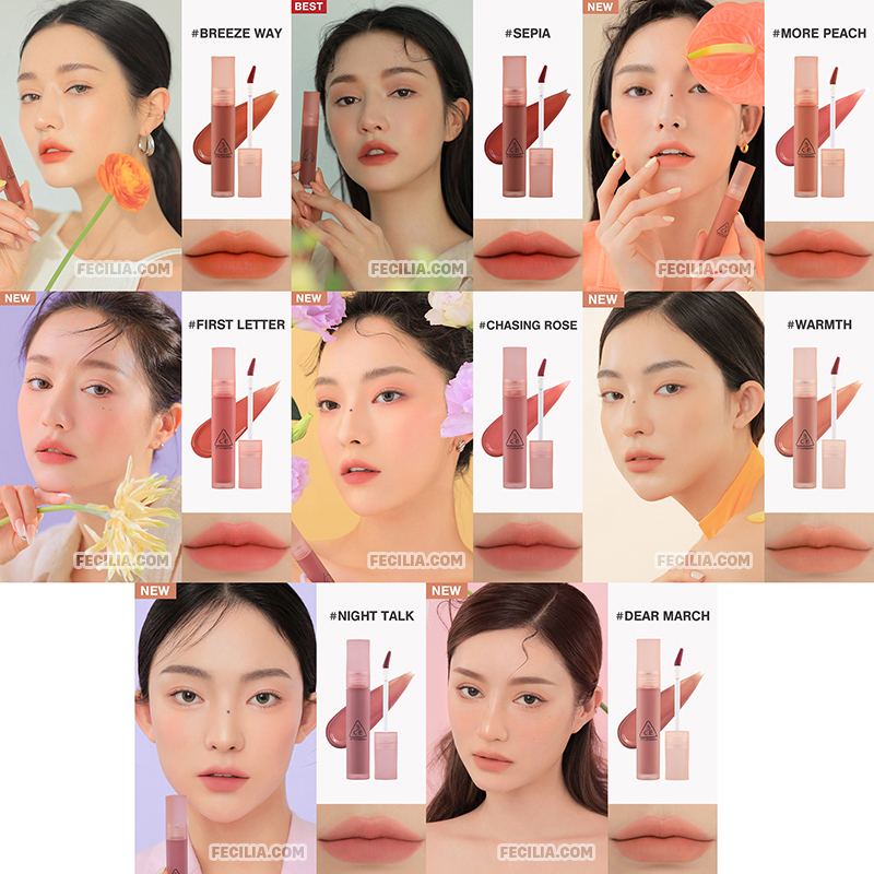 Son Kem 3CE Cho Viền Môi Mờ Ảo Không Lem Khi Đeo Khẩu Trang 3CE Blur Water Tint 4.6g