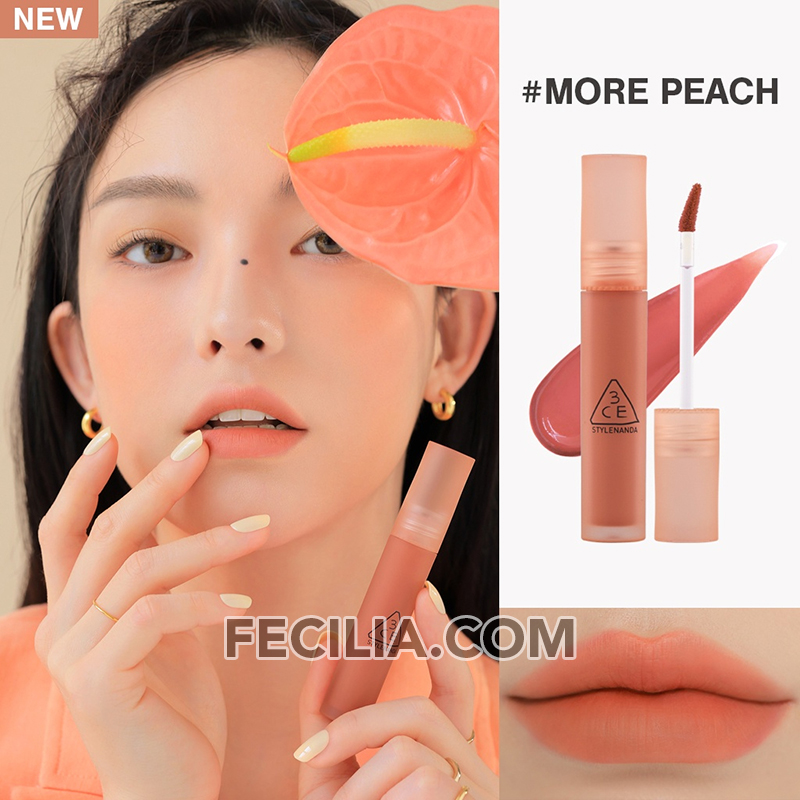 Son 3CE Đỏ Cam 3CE Blur Water Tint 4.6g màu MORE PEACH