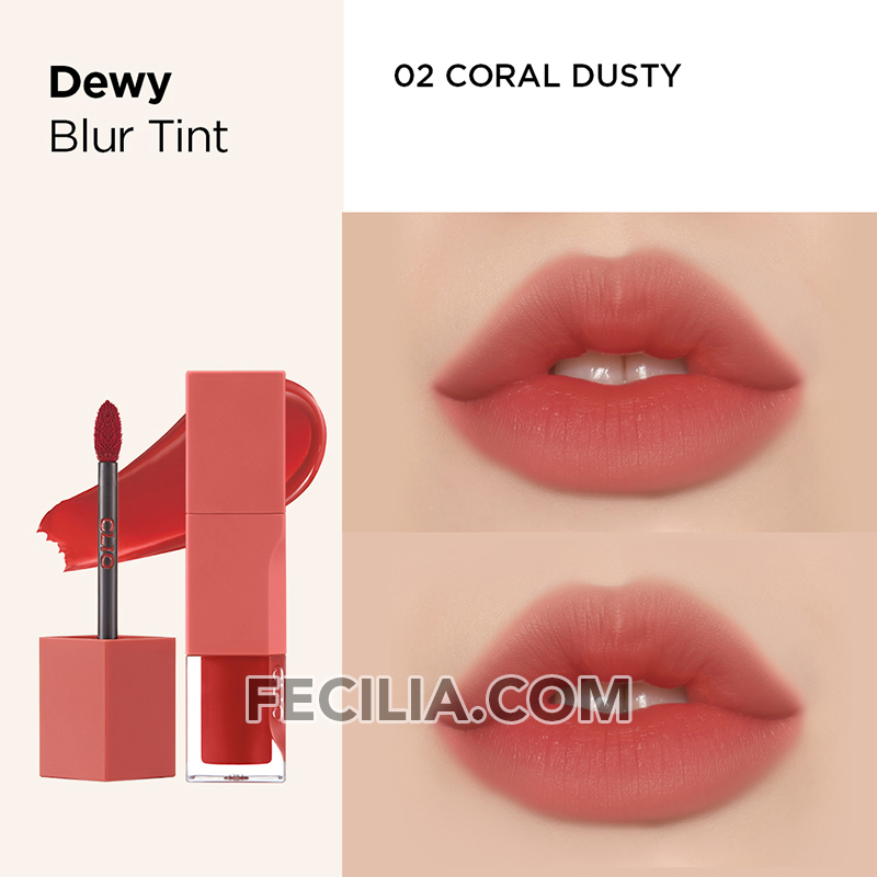 Son thỏi tint CLIO - Clio Dewy Blur Tint Lipstick 3g chính hãng dưỡng ẩm và làm mịn 01, 02