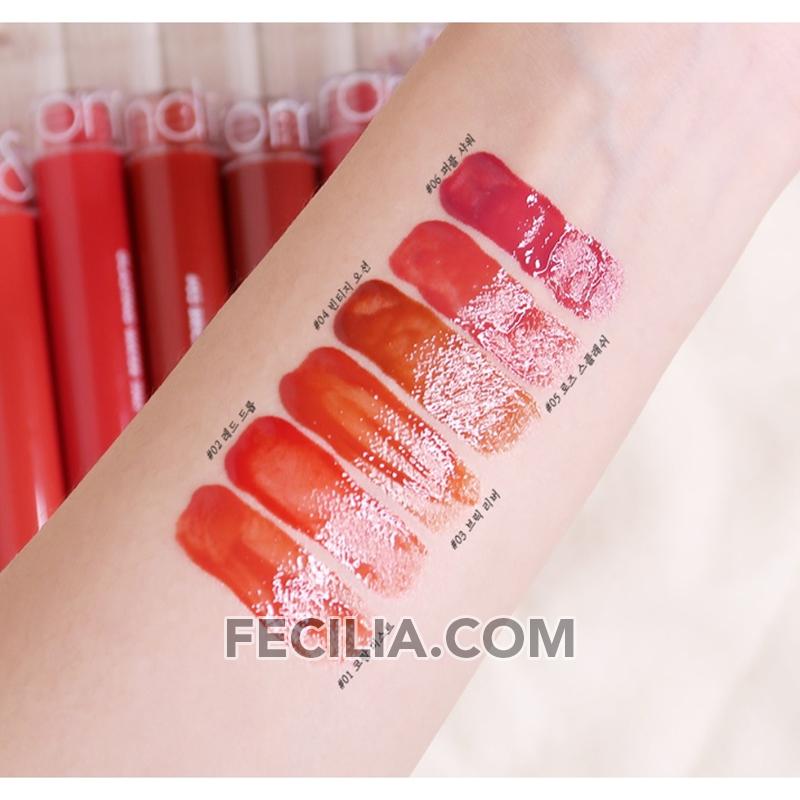 Son tint nước Romand Glasting Water Tint siêu lì dưỡng môi Hồng san hô, Đỏ thẫm, Đỏ gạch 01, 02, 03, 04, 05, 06, 07, 08 width=
