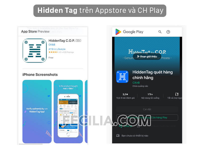 Hidden Tag trên Appstore và CHplay