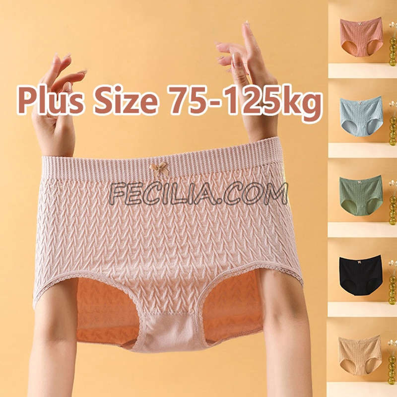 Quần Lót Cotton Mềm Mại Lưng Cao Không Đường May Cỡ Lớn 65-110Kg Cho Nữ