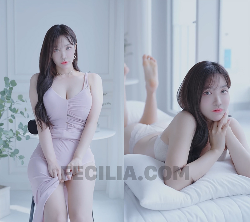Ảnh gái xinh mặc đồ lót màu tím