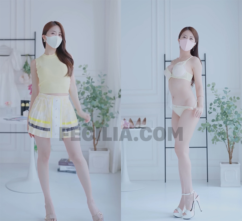 Gái xinh mặc quần áo lót