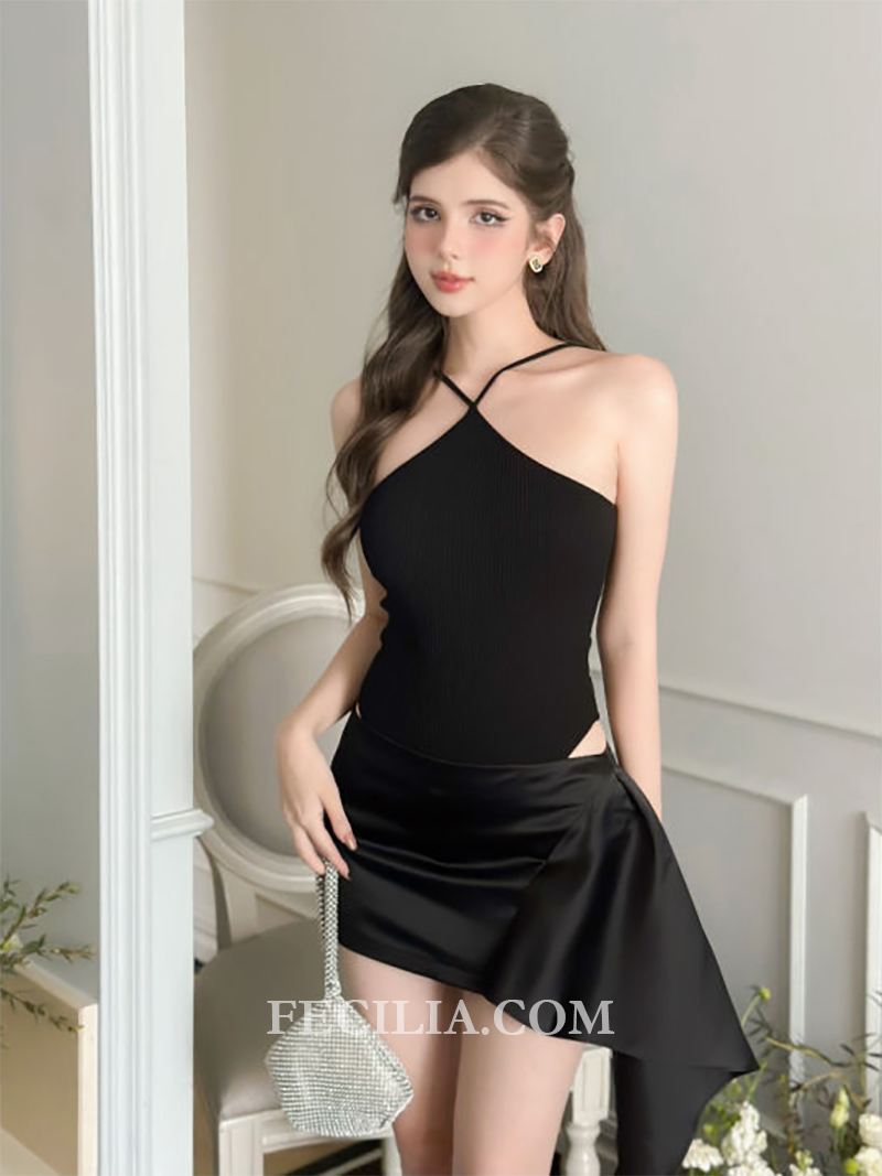Áo Bodysuit Mix với Chân váy ngắn