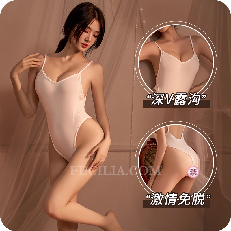 Bodysuit Trắng/Đen 2 dây khoét eo siêu mỏng 18651_02