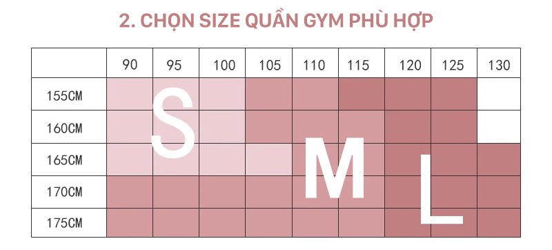 Kích cỡ quần tập vừa vặn phù hợp