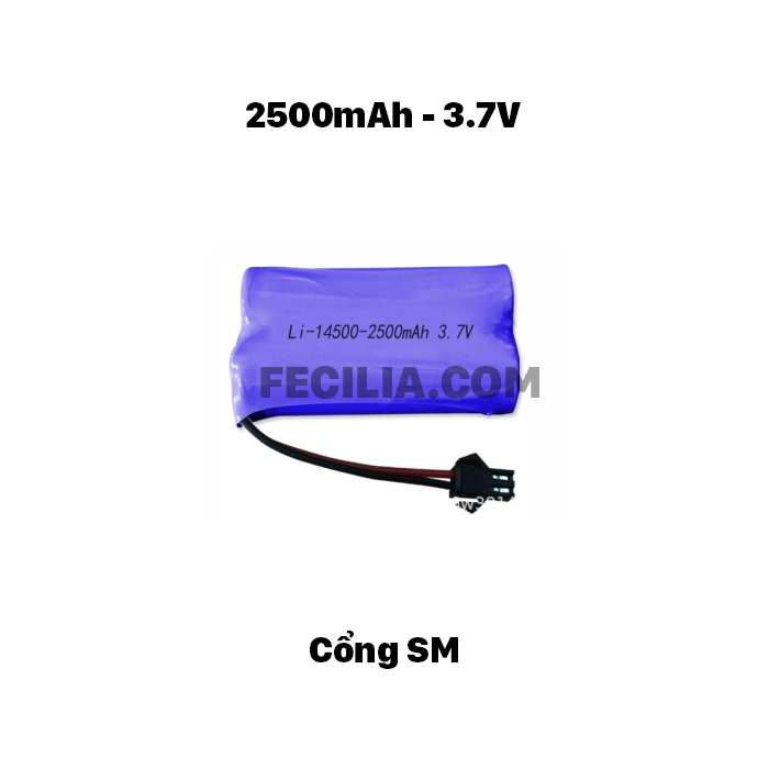 Pin sạc Li-ion 2500mah - 3.7V, SM2P