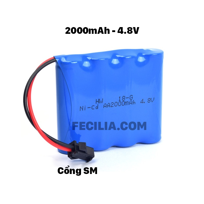 Pin sạc Ni-Cd 4.8v 2000mAH cổng SM