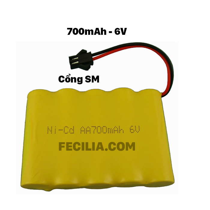 Pin sạc Ni-Cd 6v 700mAH cổng SM