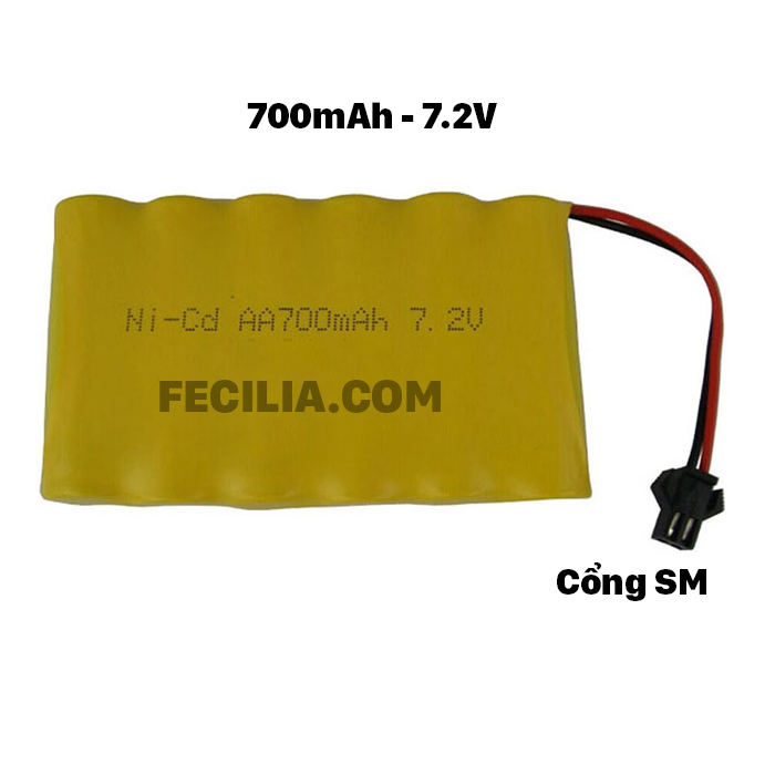 Pin sạc Ni-Cd 7.2v 700mAH cổng SM