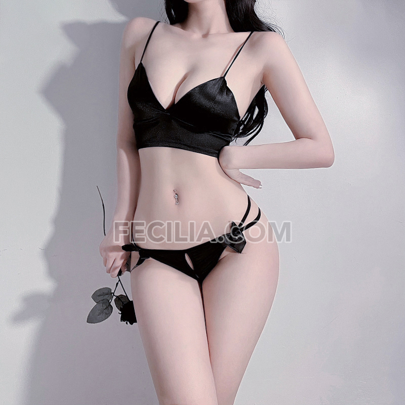 Quần lọt khe xẻ đáy Phối Nơ màu Đen P17861_01