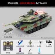 Xe tăng điều khiển từ xa bánh xích bắn đạn có khói TJ001 - Leopard - Tiger - T90 | XDKTX343
