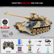 Xe tăng điều khiển từ xa bánh xích bắn đạn có khói TJ001 - Leopard - Tiger - T90 | XDKTX343