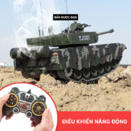 Xe tăng điều khiển từ xa bánh xích bắn đạn có khói TJ001 - Leopard - Tiger - T90 | XDKTX343