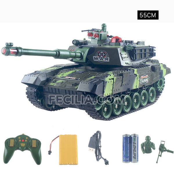 Xe tăng điều khiển từ xa Bánh xích có Nhạc 32cm - 55cm cho bé | XDKTX341