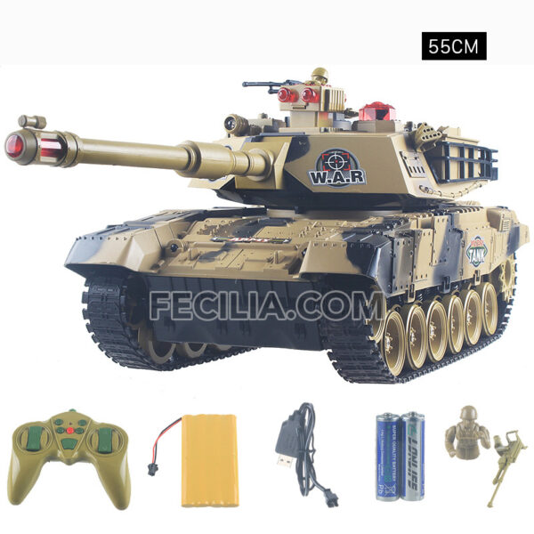 Xe tăng điều khiển từ xa Bánh xích có Nhạc 32cm - 55cm cho bé | XDKTX341