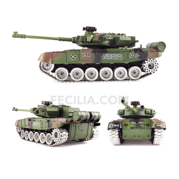 Xe Tăng điều khiển từ xa T90 màu Ca mo rằn ri bắn đạn đồ chơi trẻ em vận động | XDKTX346