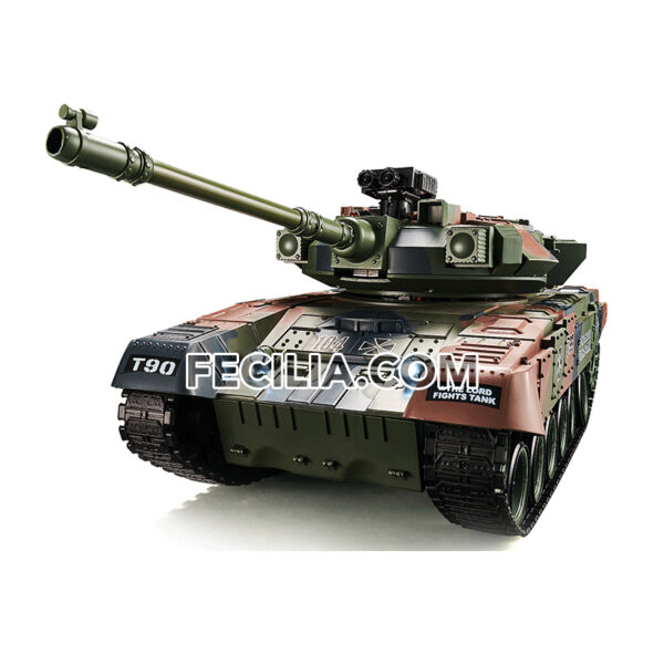 Xe Tăng điều khiển từ xa T90 màu Ca mo rằn ri bắn đạn đồ chơi trẻ em vận động | XDKTX346