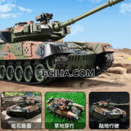 Xe Tăng điều khiển từ xa T90 màu Ca mo rằn ri bắn đạn đồ chơi trẻ em vận động | XDKTX346