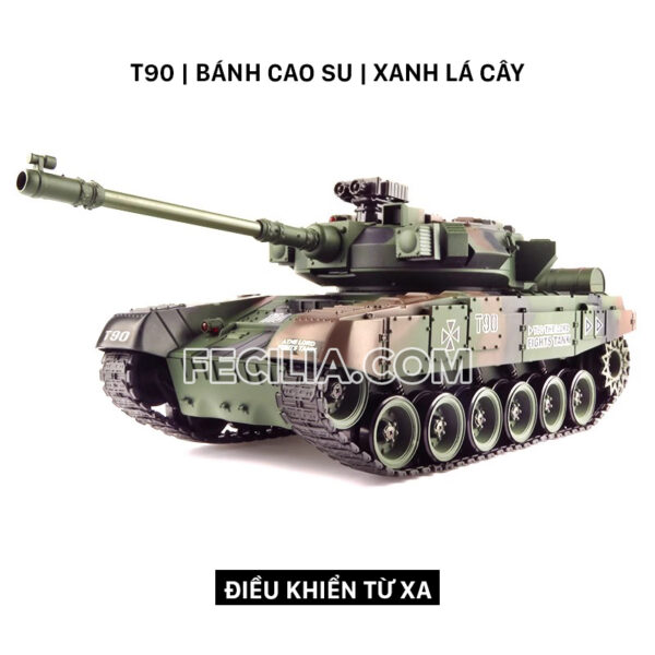 Xe Tăng điều khiển từ xa T90 màu Ca mo rằn ri bắn đạn đồ chơi trẻ em vận động | XDKTX346
