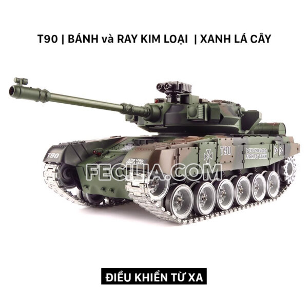 Xe Tăng điều khiển từ xa T90 màu Ca mo rằn ri bắn đạn đồ chơi trẻ em vận động | XDKTX346