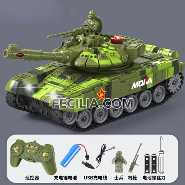 Xe tăng đồ chơi điều khiển từ xa bánh xích bắn được đạn cho bé | XDKTX349