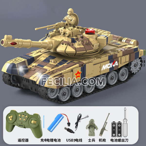 Xe tăng đồ chơi điều khiển từ xa bánh xích bắn được đạn cho bé | XDKTX349