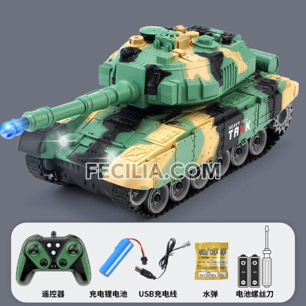 Xe tăng đồ chơi điều khiển từ xa bánh xích bắn được đạn cho bé | XDKTX349