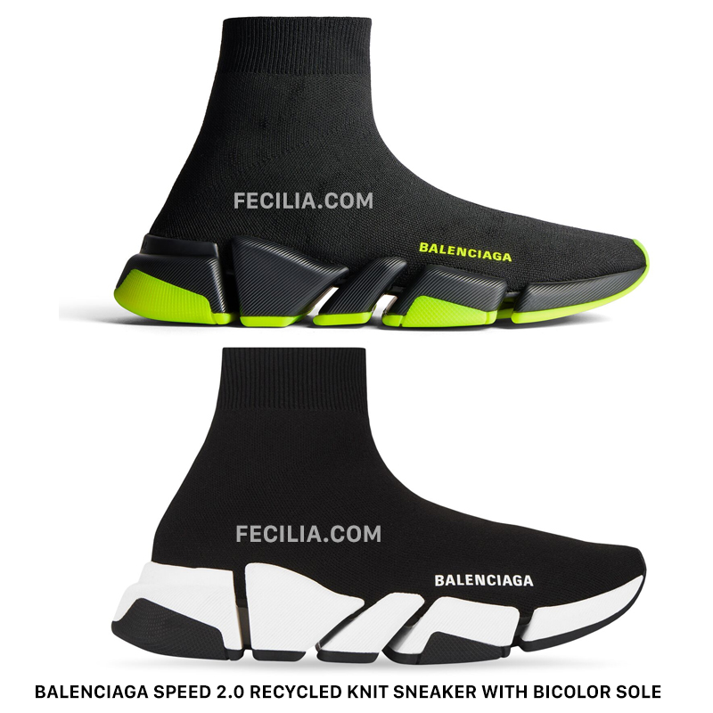 Balenciaga Speed 2.0 Recycled Knit Sneaker With Bicolor Sole