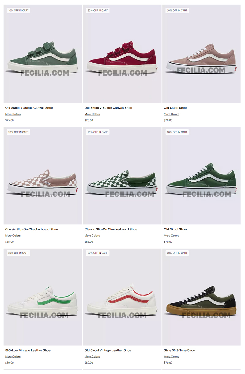 Các mẫu giày Vans